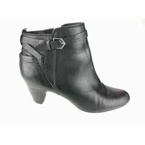 Sam Edelman Maddox Black Leather Side Zip Ankle Boots Womens Booties Size 7.5 M